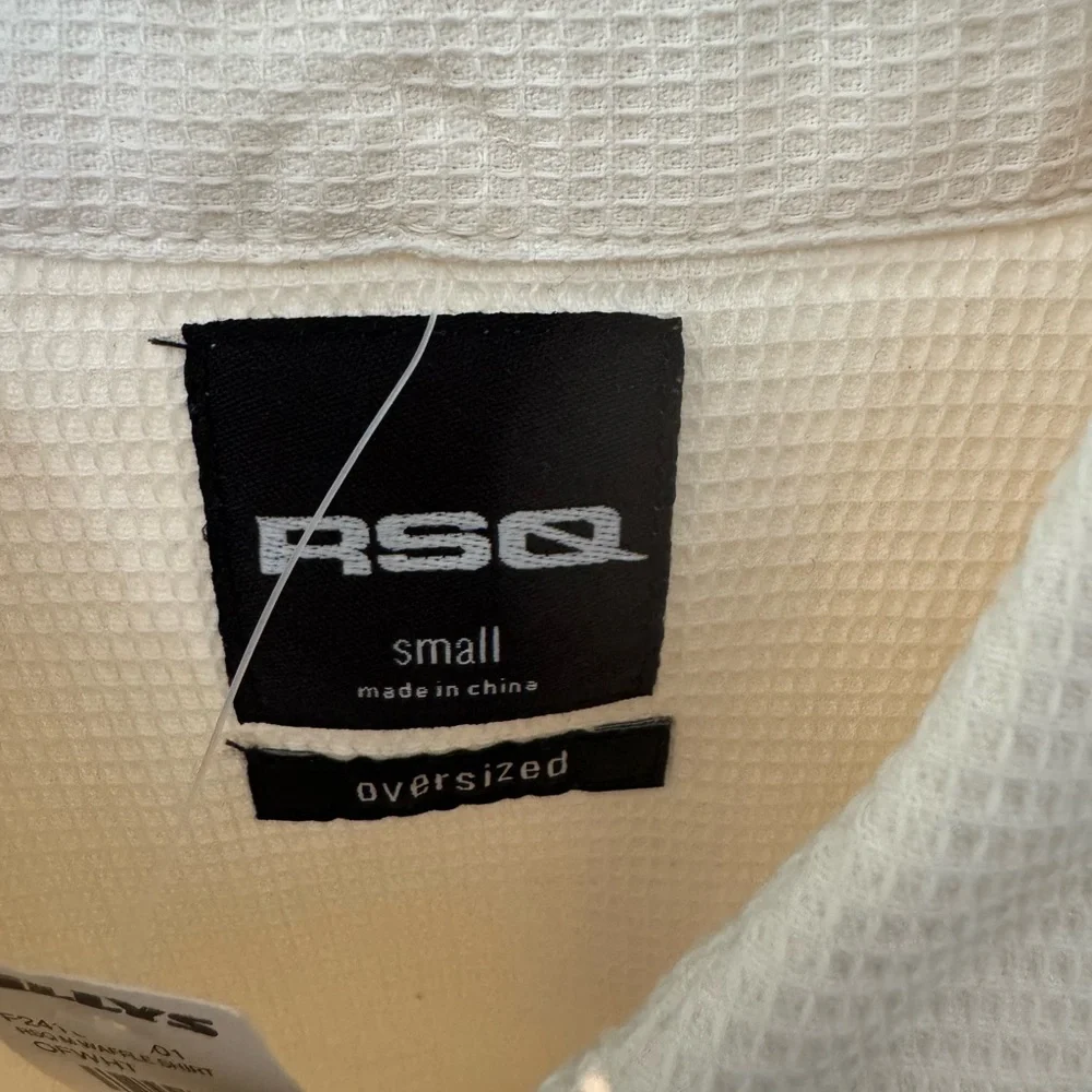 RSQ‎ Men's Off-White Casual Button Down Shirt size S